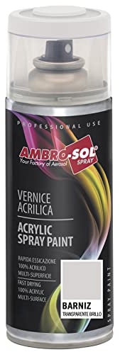 AMBRO-SOL - Pintura acrílica en spray, color Transparente, resultado profesional en múltiples superficies, exteriores e interiores, 400 ml