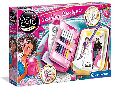 Clementoni - 15138 - Crazy Chic Fashion - Fashion Designer - Malette de Styliste avec Schémas et Feutres - Jeu de Création pour Enfants à partir de 7 ans et plus - Pour être à la pointe de la Mode