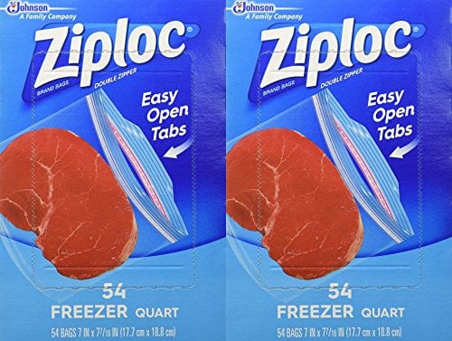 Ziploc Quart Freezer Bags - 54-Count (Pack of 2)