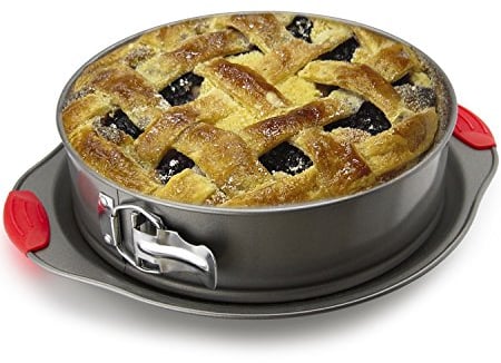 Boxiki Kitchen 25,4 cm antihaftbeschichtete Springform, professionelle Springform und Käsekuchen-Backform, auslaufsichere Kuchenform mit Silikongriffen