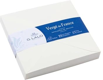 Lalo 22000L Umschläge Vergé de France gefüttert 14x14cm weiß 162 g
