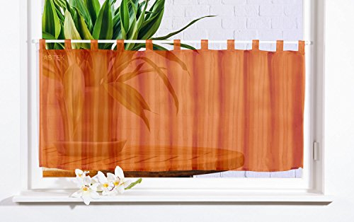 Gardinenbox Scheibengardine Uni Voile, 50x160, Terrakotta, 61070