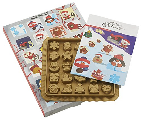 silikomart | CA01 Kit CREATIVE XMAS COUNTDOWN, Composizione kit 1 Stampo in Silicone, 1 Gift Box, Winter Holiday Inspiration, 28 x 28 mm, h 13 mm, Volume 140 ml, Made in Italy