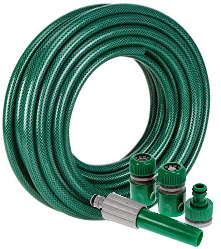 15M METRE GARDEN HOSE PIPE REEL REINFORCED TOUGH 15 METRE OUTDOOR HOSEPIPE
