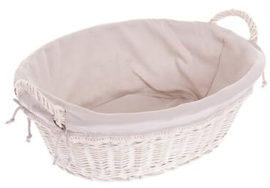 e-wicker24 561-60/W/O Wäschekorb aus Weide, Korb, beige, 60 x 44 x 23 cm