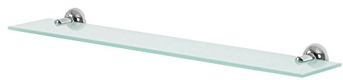 Spirella, Gris colección Atlantic, Balda 60x11,5, Metal Cromado y Vidrio de Seguridad, 60X11.5