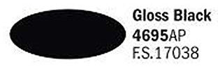 Italeri IT4695AP Acrylic Paint, Black gloss