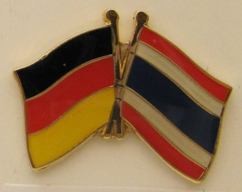 Thailand / Deutschland Freundschafts Pin Anstecker Flagge Fahne Nationalflagge Doppelpin Flaggenpin Badge Button Flaggen Clip Anstecknadel