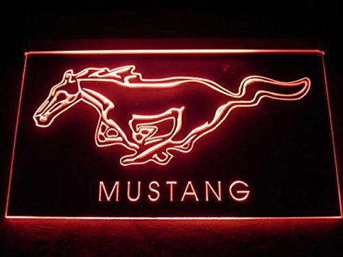 LEDHouse Mustang Panneau de signalisation LED Rouge 30 cm x 20 cm Acrylique