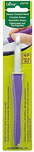Clover CL1057 Häkelnadel, Plastic, Violett, 10mm