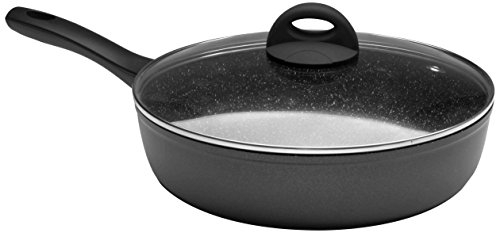 Ibili SARTEN GUISERA con Tapa Natura 24 CM, Aluminio, Negro y Transparente