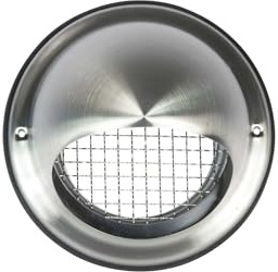 Airflow 125mm Edelstahl Wandhaube mit Lamellen & Vogelschutzgitter – Wetterfestes Lüftungsgitter für Zu- & Abluft – Inkl. Dichtmittel, Schrauben & Tropfkante