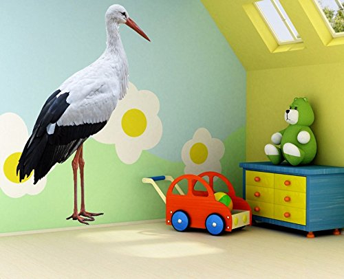 Apalis Wandtattoo No.346 Weißer Storch 60x95cm Wandsticker Kinderzimmer Tier Zoo Vogel, Größe:95cm x 60cm