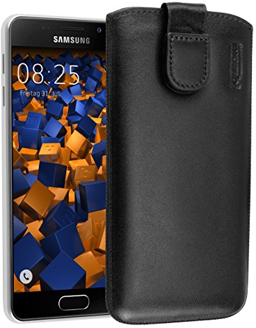 mumbi ECHT Ledertasche Samsung Galaxy A3 (2016) Tasche Leder Etui - Lasche mit Rückzugfunktion Ausziehhilfe (nicht für das Galaxy A3 - A300F von 2015)