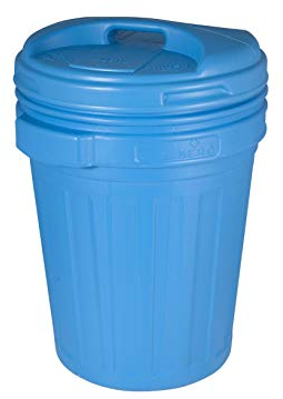Plastica Adriatica Bidon Hdpe 70 L avec Couvercle, Bleu, Hauteur 62 cm, Plastique