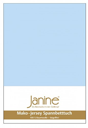 Janine Spannbetttuch 5007 Mako Jersey 180/200 bis 200/200 cm hellblau Fb. 12