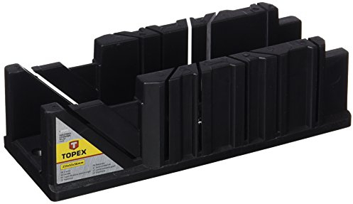 TOPEX Gehrungslade Gehrungsblock 233 x 53 x 56 mm Kunststoff, zum Schneiden von Holzwinkeln, 22.5°/45°/90° Schnittwinkel, Gehrungssäge mit Führung