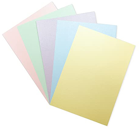 Crafter's Companion CARD-PAST-40 A4 Multicoloured Pastels – Perlmuttpapier 310 g/m² (40-Blatt-Packung) -Pastellpapier perfekt für Kunsthandwerk, Druck, Kartengrundlagen und Falten-Centura Pearl Papier