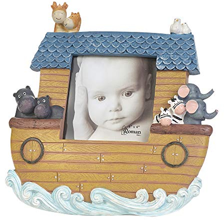 römischen Exklusive Maurerkelle Arche Noah Foto Rahmen von Qualifizierten Detaillierte mit Tieren, hält 4 von 4-Zoll-Foto