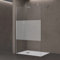 doporro Luxus Duschwand für Dusche Duschabtrennung 90x200cm Walk-In Dusche 10mm ESG-Sicherheitsglas Milchglas-Streifen inkl. Nanobeschichtung Bremen02MS