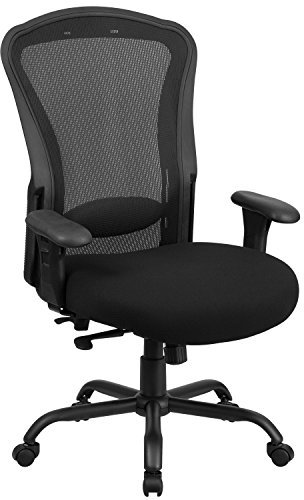 Flash Furniture HERCULES Series 24/7 Intensive Use Big & Tall 400 lb. Rated Black Mesh Multifunction Synchro-Tilt Ergonomic Office Chair