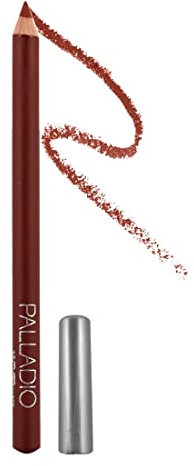 Palladio Lip Liner Pencil, Wooden, Firm yet Smooth, Contour and Line with Ease, Perfectly Outlined Lips, Comfortable, Hydrating, Moisturizing, Rich Pigmented Color, Long Lasting, Nutmeg