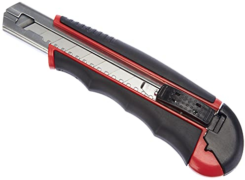 Wedo 78418 Cutter Autoload (18mm, inklusiv 6 Klingen im Magazin) rot/schwarz