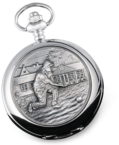 De Walden Grandad Engraved Pocket Watch with Lawn Bowls Case in Presentation Box