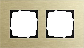 Gira 0212217 Abdeckrahmen Esprit 2-Fach, Aluminium/hellgold, bunt