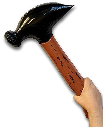 Henbrandt INFLATABLE HAMMER 60CM FANCY DRESS COSTUME PARTY BUILDERS DIY