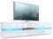 Vladon Mueble TV Flow, Cómoda TV con Cristal de luz Ambiental con 2 Puertas, 1 Cajón y 1 Puerta abatible, Blanco Mate/Blanco de Alto Brillo, incluida iluminación LED (177 x 45 x 39 cm)