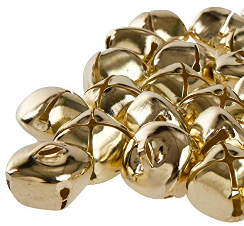 50 Stück 24 mm Kreuzschellen Glöckchen Schellen aus Eisen - mit Öse - Weihnachten - Kleenes Traumhandel® - (Gold Farbend)