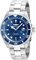 Invicta Pro Diver Reloj de cuarzo para hombre de acero inoxidable, Plata / Azul, 43 mm