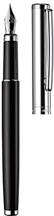 Otto Hutt design 01 Füllfederhalter 018-61021 – Füller mit hochwertiger Beschichtung und glänzender Oberfläche in der Farbe Schwarz – Federstärke M