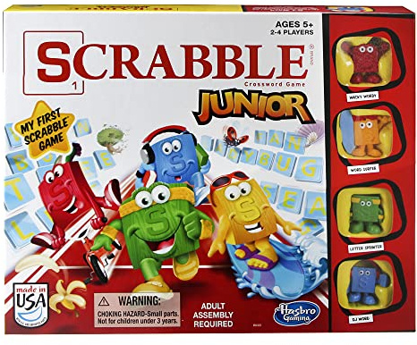 Hasbro Gaming Scrabble Junior Board Game | 2-4 Players | Family Educational Word Games for Kids | Back to School Gifts for Classroom | Ages 5+