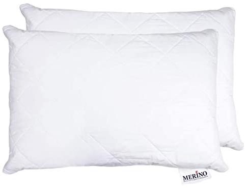 Merino BETTEN Premium Kopfkissen 40x60 2er Set – Weiches Kissen 40x60 für erholsamen Schlaf – Bequemes Pillow als Couch-Kissen verwendbar – Kissenhülle versteppt mit Reißverschluss – Serie Perle