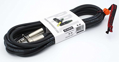 X-LEAD IC35PN060BK serie PLATINUM, cavo per strumenti professionale di alta qualità per Chitarra/Basso/Tastiere - Jack to Jack 90° - connettori NEUTRIK - (6 m, nero) - MADE IN ITALY by INCO