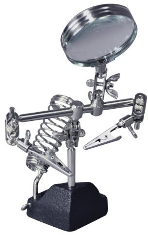 Helping Hands with 60 mm Magnifier Lens, Soldering Iron Rest & 2 Articulated Arms