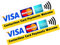 2 x bedruckte Vinylaufkleber mit „Visa, Mastercard, American Express Contactless Card Payments Welcome“ für Geschäft und Taxi.