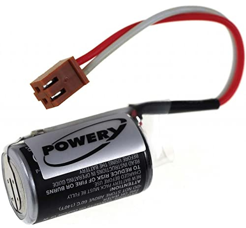 Powery Pila de Litio PLC para Omron CQM1H, 3,6V, Lithium-Mangandioxid