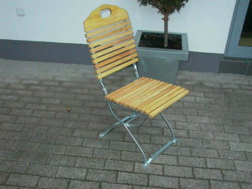 TPFGarden 2X Klappstuhl Bad BELZIG aus Robinie Stahlgestell Verzinkt