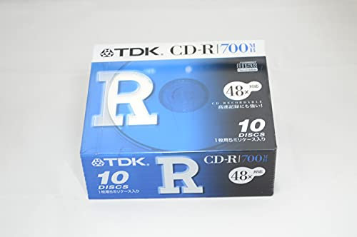 TDK Compact Disc CD-R for Data 700MB 1-48x 10Pack 5mm Case CD-R80TFX10S (Japan Import)
