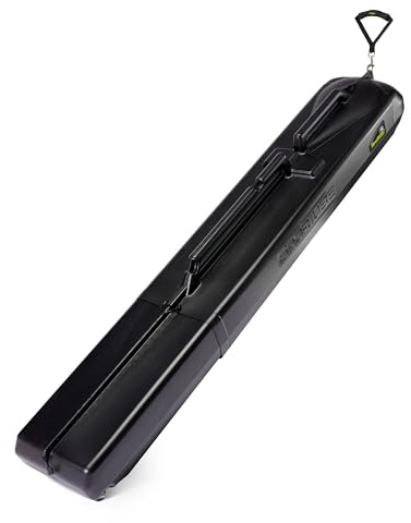 Sportube Series 2 Lightweight Travel Case for Skiing, Spearfishing, and Fishing Equipment Gear with Handle, Wheels, Straps, and Bands, Black