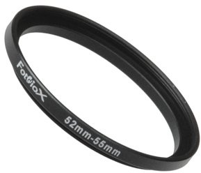 Fotodiox Metall Step Up Filteradapter Ring, eloxiert Schwarz Metall 52mm-55mm, 52-55 -- Objektivgewinde auf Filtergewinde