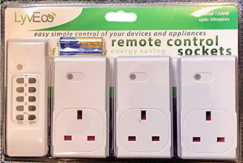3 X Remote Control Sockets - Upto 30m - Eco Friendly