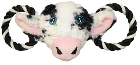 Jolly Pets Jolly Tug-a-Mal Cow Tug/Squeak Toy, Large