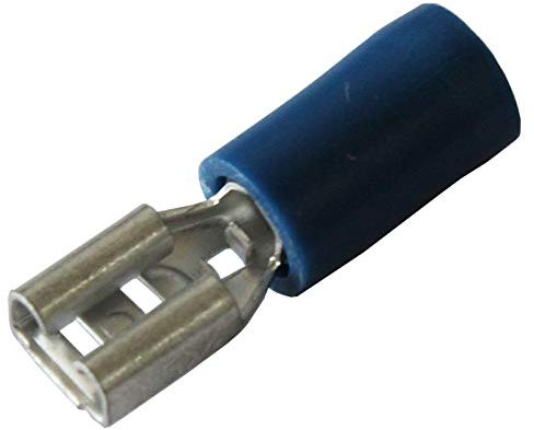 All Trade Direct 20 x Blue 4.8mm Female Spade Connector Push On Car Radio Speaker Crimp Terminal