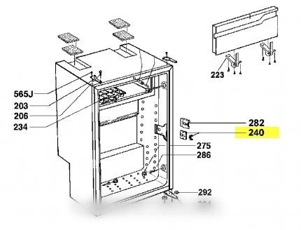 DOMETIC - INSERT DE SERRURE AVEC LUMIERE POUR RÉFRIGÉRATEUR DOMETIC