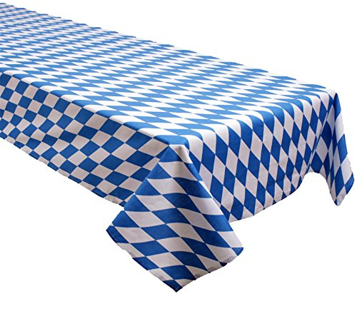 Biertisch Tischdecke Bayernraute Weiß Blau Baumwolle - Bayern, München, Tischtuch, Biertischtischdecke (130x270 cm)