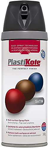 PlastiKote Twist & Spray Paint 400ML Chalk /Matt / Satin / Gloss /Sealer Satin Black
